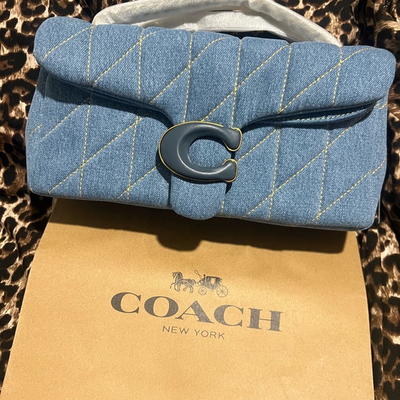 Coach Handbags - Coach Tabby 26 Quilted Denim Shoulder Bag in Light Blue